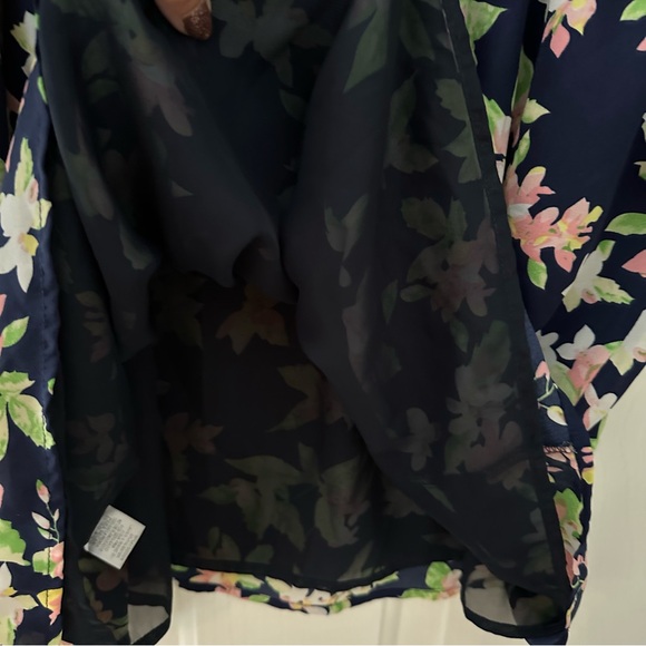 Umgee Navy Floral Boho Bell Sleeve Dress Large - Picture 10 of 11